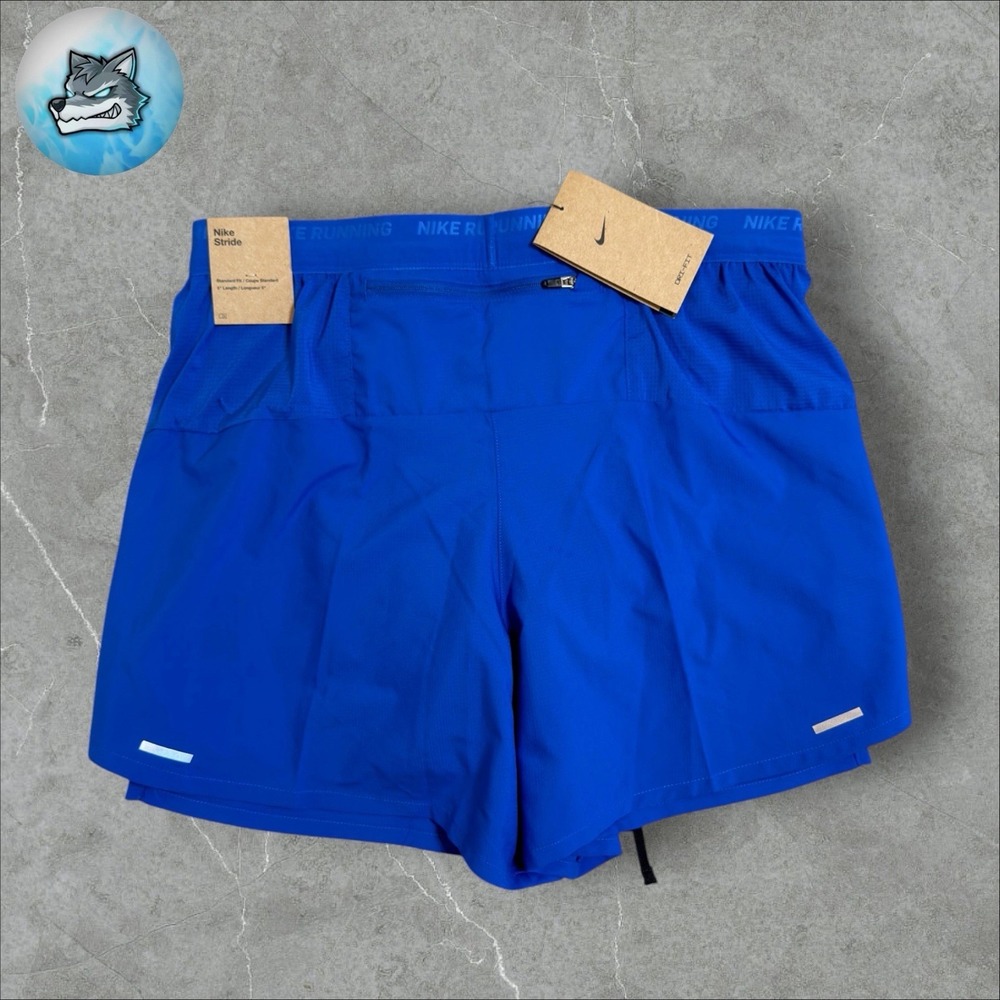NEW Nike Stride 5" Dri-Fit 2 in 1 Running Shorts Blue Mens Size M FN2992-480 - Picture 7 of 10